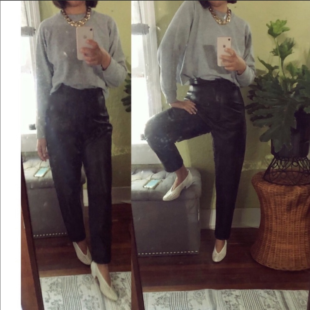 Leather High Waist Trousers